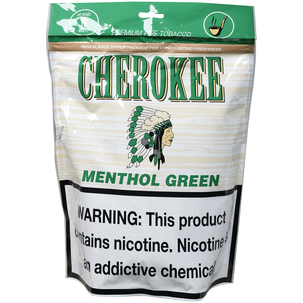 Cherokee Pipe Tobacco Menthol Blend 16 Oz. Bag