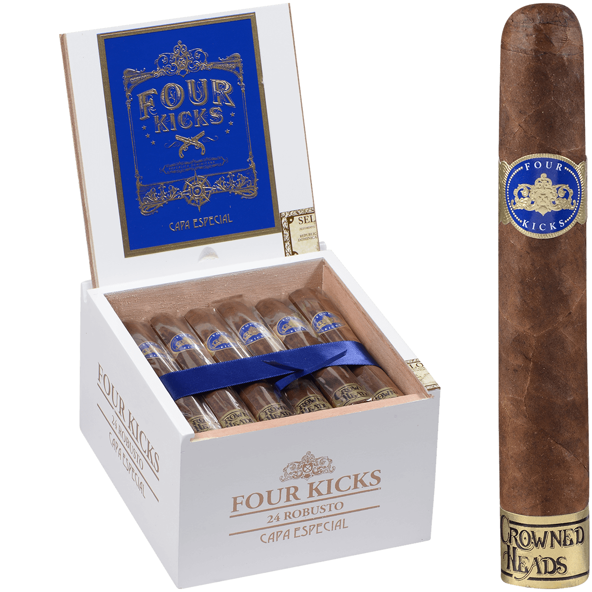Crowned Heads Four Kicks Capa Especial Robusto 24 Ct. Box 5.50X51