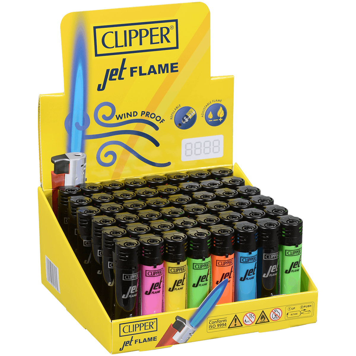 Clipper Ckj11 Branded Fluorescent Jet Flame 48Ct Tray