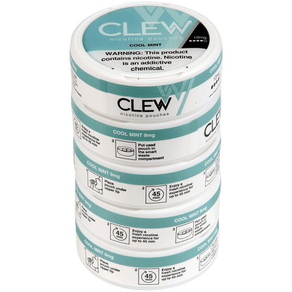 Clew Nicotine Pouches Cool Mint 12 Mg 1/5 Tins