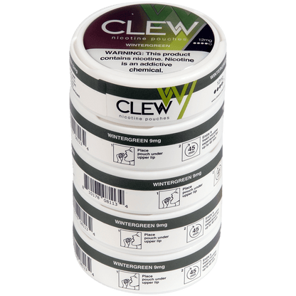 Clew Nicotine Pouches Wintergreen 12 Mg 1/5 Tins