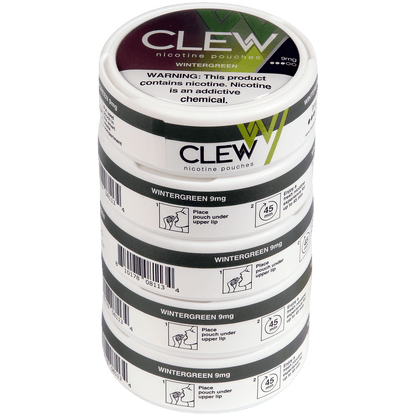 Clew Nicotine Pouches Wintergreen 9 Mg 1/5 Tins