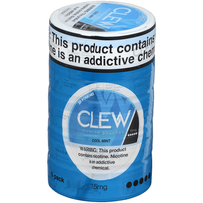 Clew Nicotine Pouches Cool Mint 15Mg 1/5 Tins