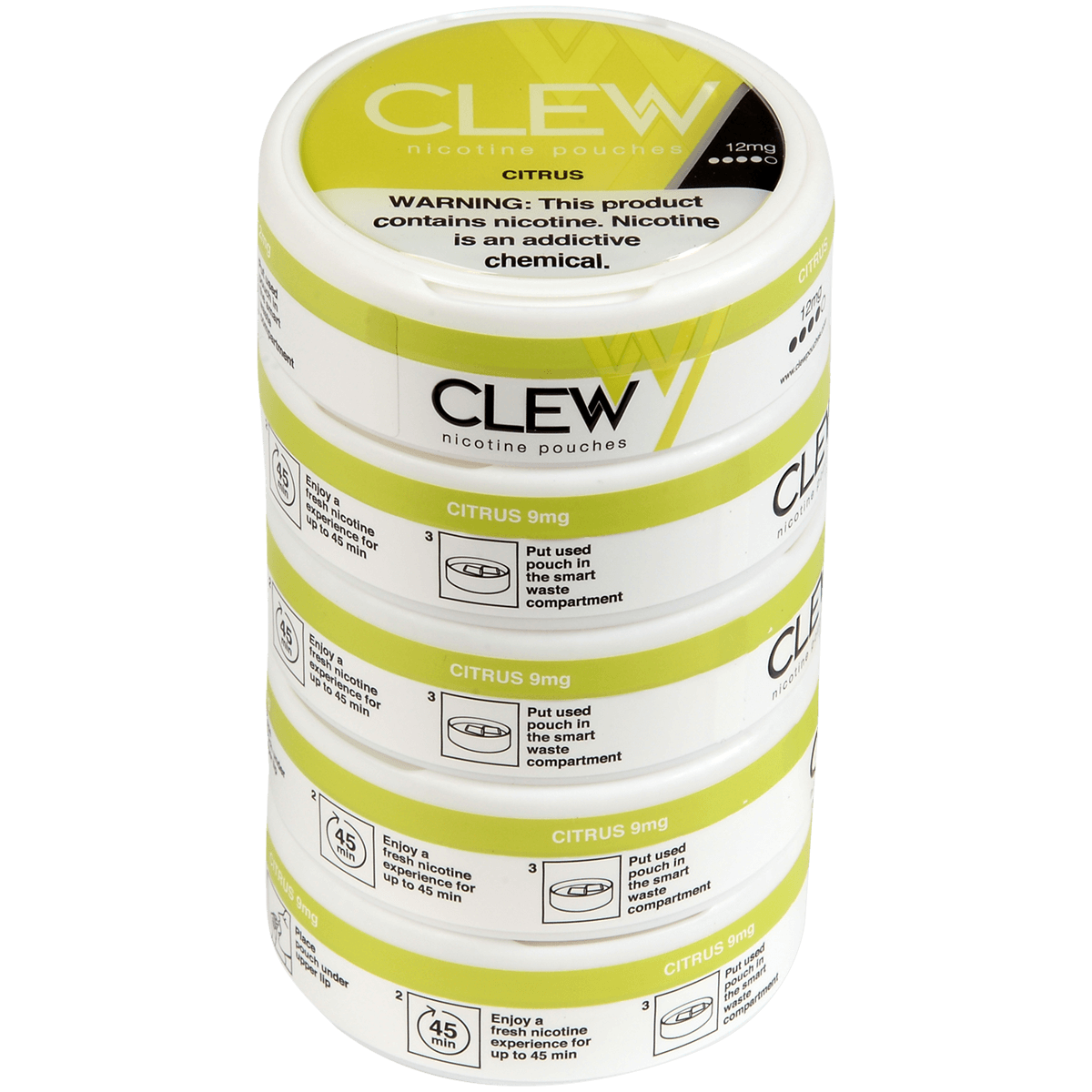 Clew Nicotine Pouches Citrus 12 Mg 1/5 Tins