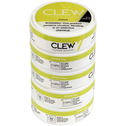Clew Nicotine Pouches Citrus 9 Mg 1/5 Tins