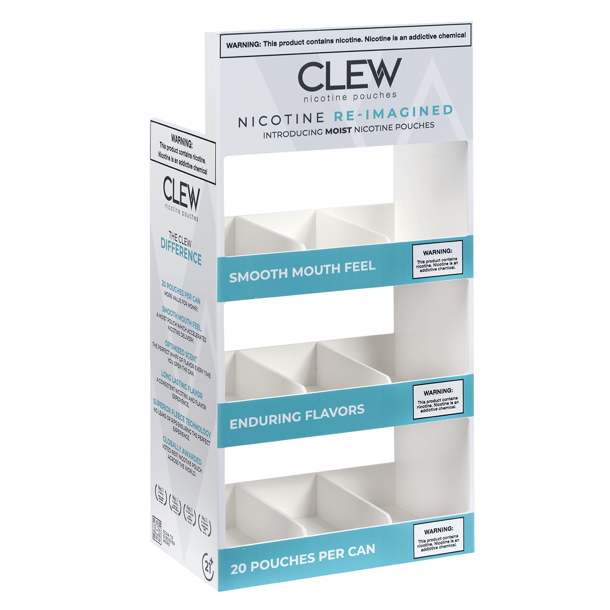 Clew Nicotine Pouches Empty Display