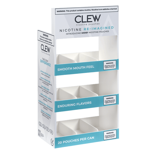 Clew Nicotine Pouches Empty Display