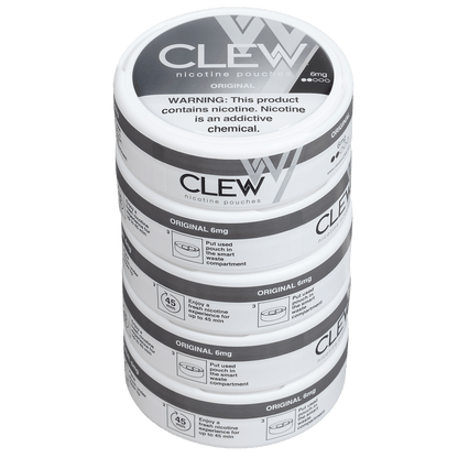 Clew Nicotine Pouches Original 6 Mg 1/5 Tins