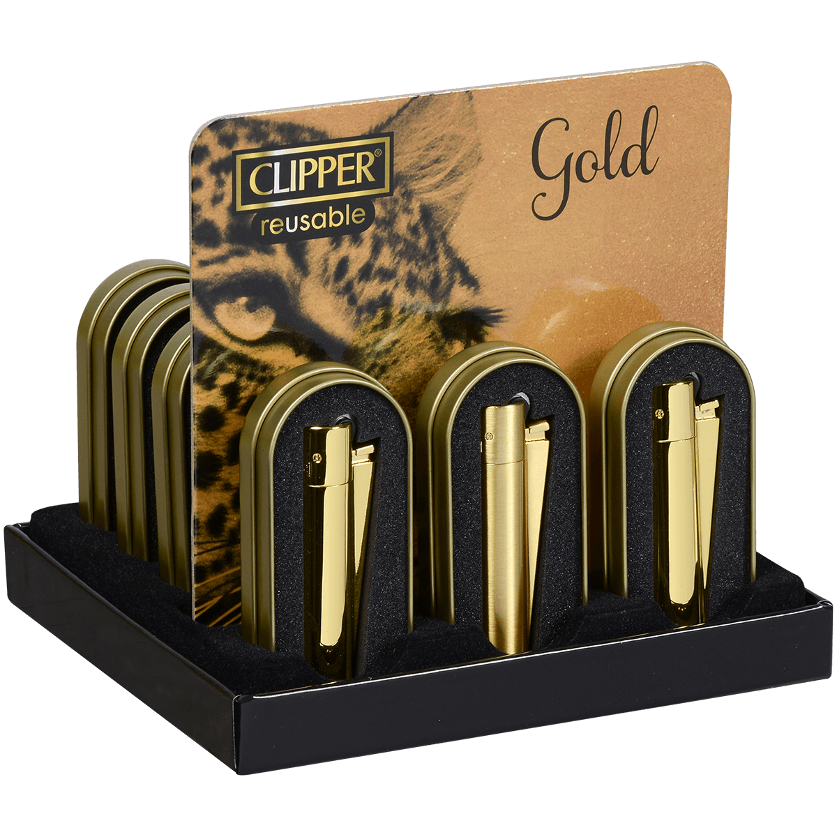 Clipper Classic Gold Metal 12Ct Display