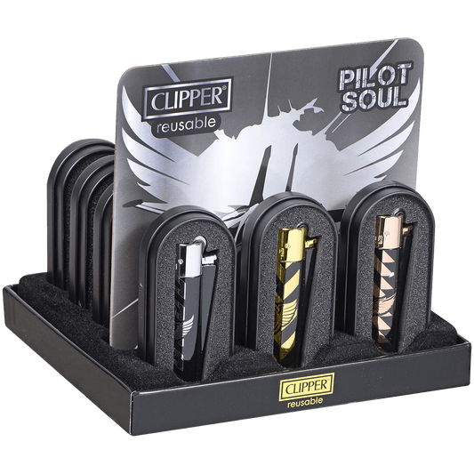 Clipper Cmp11 Metal Flint Lighter Pilot Soul 12 Ct. Tray