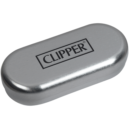 Clipper Electronic Jet Lighter Silver Metal 12Ct Tray