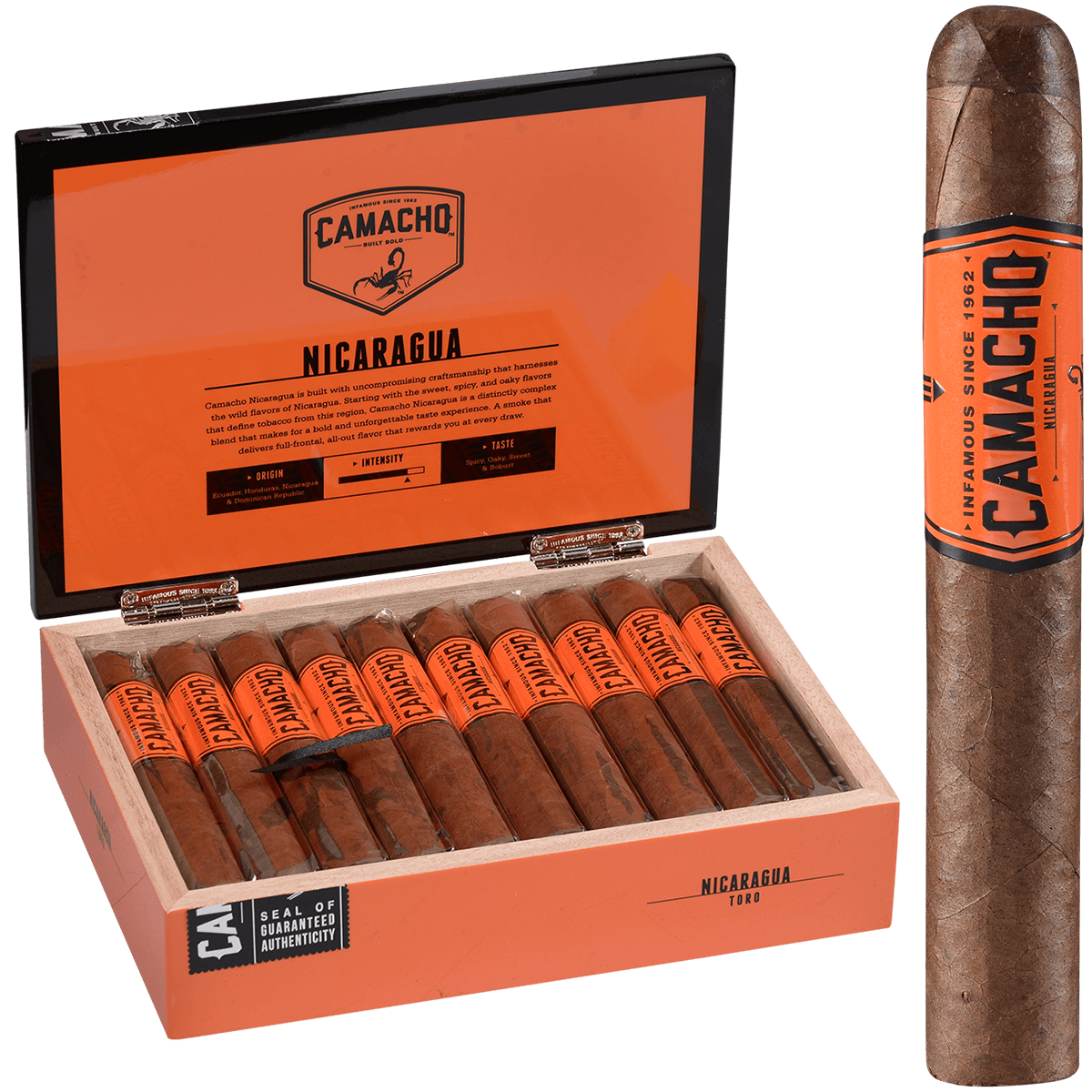 Camacho Nicaragua Toro 20 Ct. Box 6.00 X 54