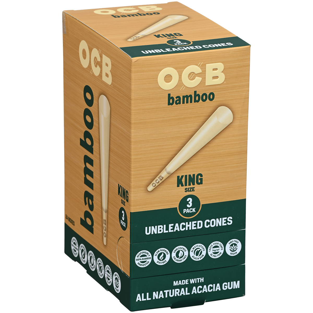 OCB BAMBOO CONES KING SIZE 24/3 CT.