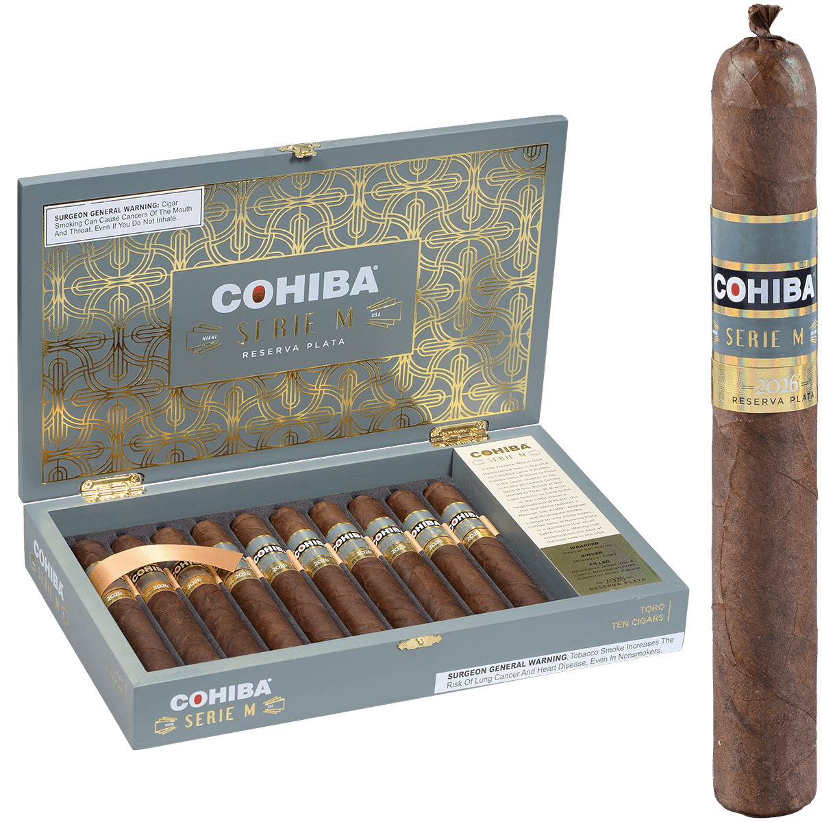 Limited Edition Cohiba Serie M Reserva Plata 10 Ct. 6.00x52