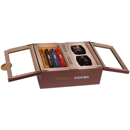 Limited Edition 2025 Weller By Cohiba Toro Travel Humidor With Whiskey Glass Set 4 Ct.