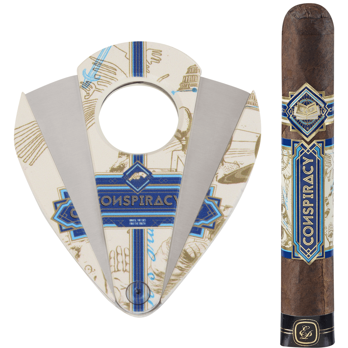 Conspiracy Robusto Ecuador Connecticut 20 Ct Box In Travel Humidor With Xikar Cutter Gift Set