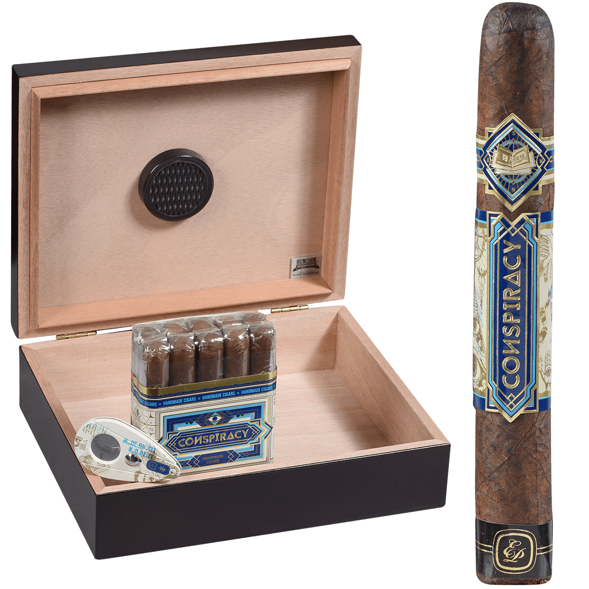 Conspiracy Toro Ecuador Connecticut 6X52 20 Ct Box In Travel Humidor With Xikar Cutter Gift Set