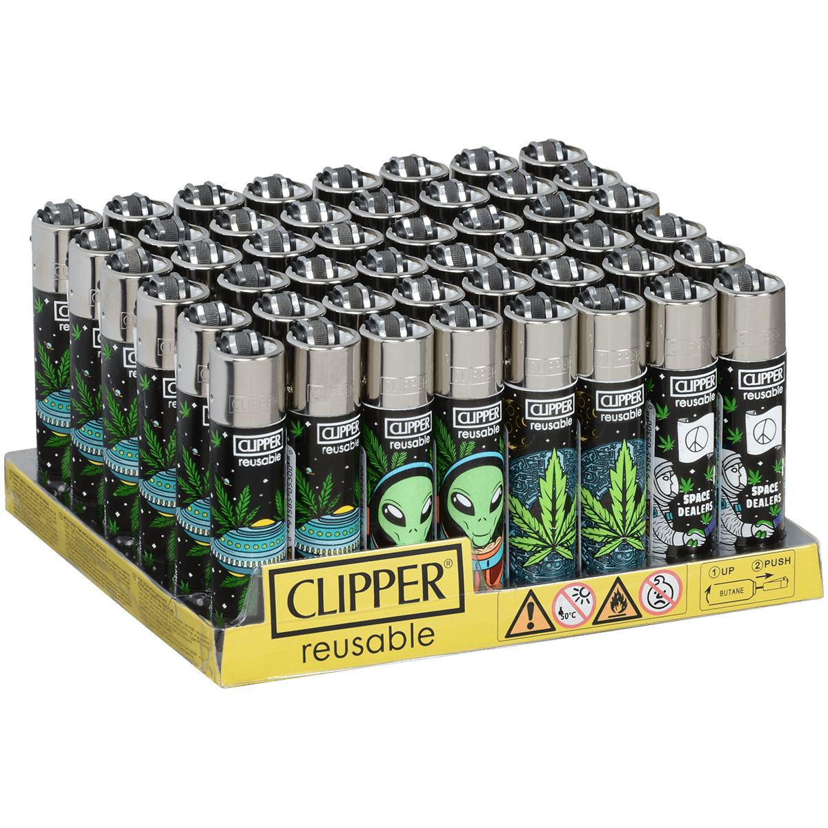 Clipper Cp11 Alien Leaves Lighters 48Ct Tray