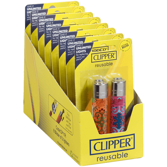 Clipper Cp11 Hippy Ornamental 2 Lighter Blister Pack 2Pk 8Ct