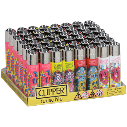 Clipper Cp11 Psyko Monsters Lighters 48Ct Tray