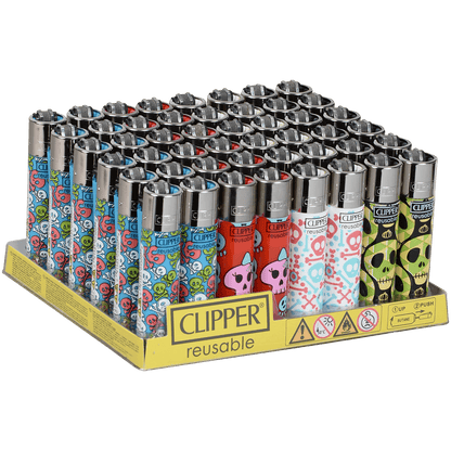 Clipper Cp11 Back To Skulls 2 Lighters 48Ct Tray