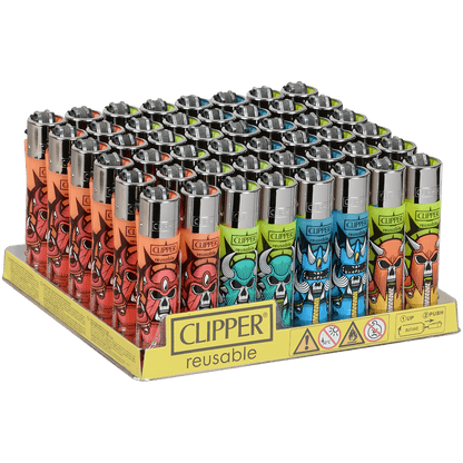 Clipper Cp11 Skulls Mix 1 Lighters 48Ct Tray