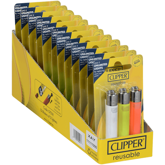 Clipper Cp21 Solid Colors 3 Lighter Blister Pack 3Pk 12Ct
