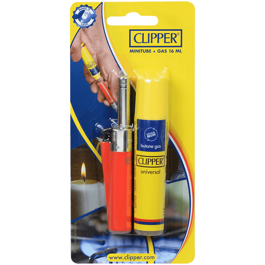 Clipper Minitube Lighter + 16Ml Butane Refill Blister Pack 1 24Ct