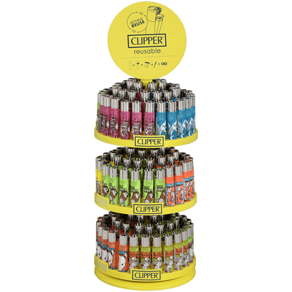 Clipper Cp11 Death Animals 3-Tier Carousel 144 Ct. + 12 Free Lighters