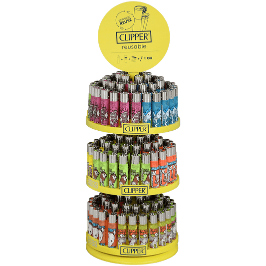 Clipper Cp11 Death Animals 3-Tier Carousel 144 Ct. + 12 Free Lighters