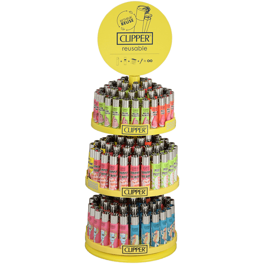 Lighters Clipper 96 Cp11 + 48 Cp22 Food Mix 3-Tier Carousel 144 Ct. + 12 Free Lighters