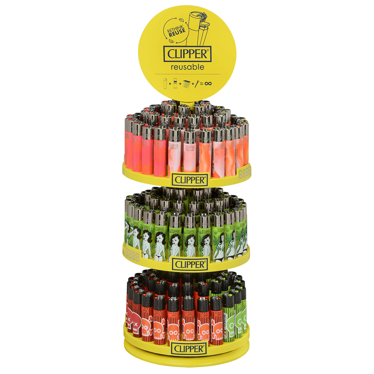 Clipper Cp11 Orange Nebula Mix Display 144Ct 3-Tier Carousel