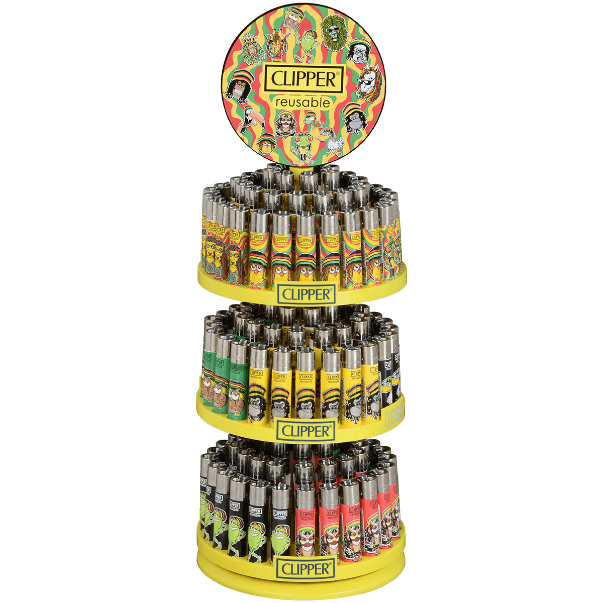 Clipper Cp11 Rasta Designs 144 Ct. 3-Tier Carousel + 12 Foc