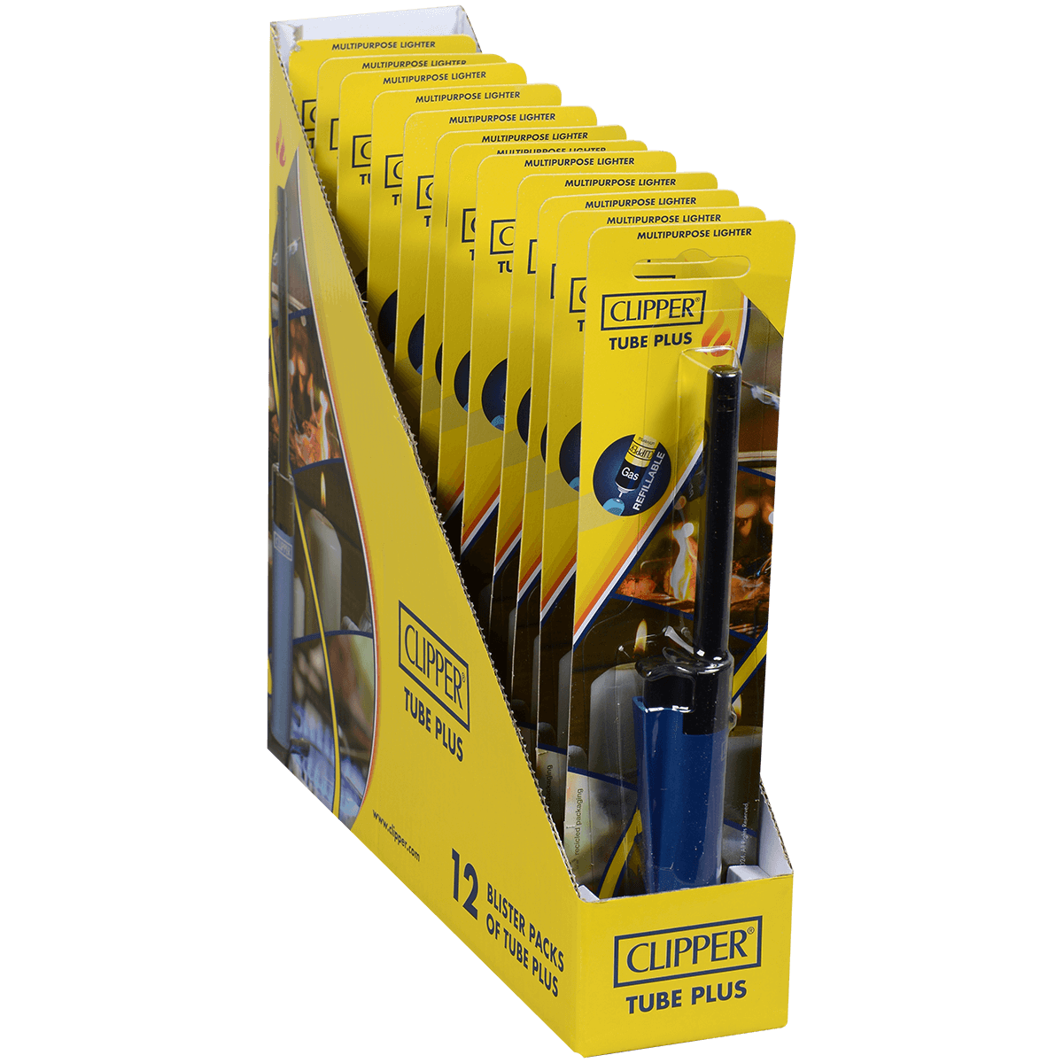 Clipper Tube Plus Classic Lighter Painted Blister Pack 1 12Ct