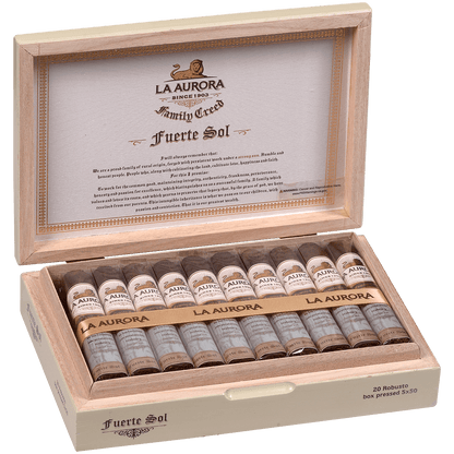 La Aurora Family Creed Fuerte Sol Robusto Box Pressed 5X50 20Ct Box