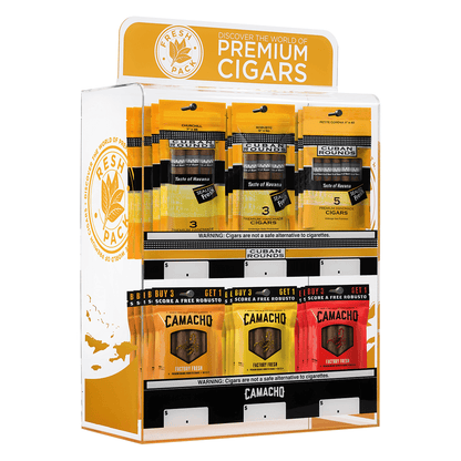 Davidoff And Cuban Rounds Prepacked Acrylic Display