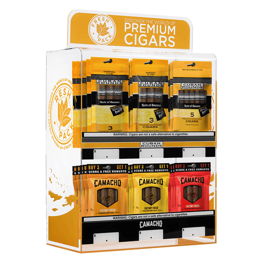 Davidoff And Cuban Rounds Prepacked Acrylic Display