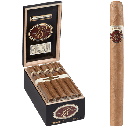 Cusano 18 Double Connecticut Churchill 18 Ct. Box 7.25X50