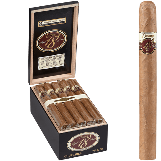 Cusano 18 Double Connecticut Churchill 18 Ct. Box 7.25X50