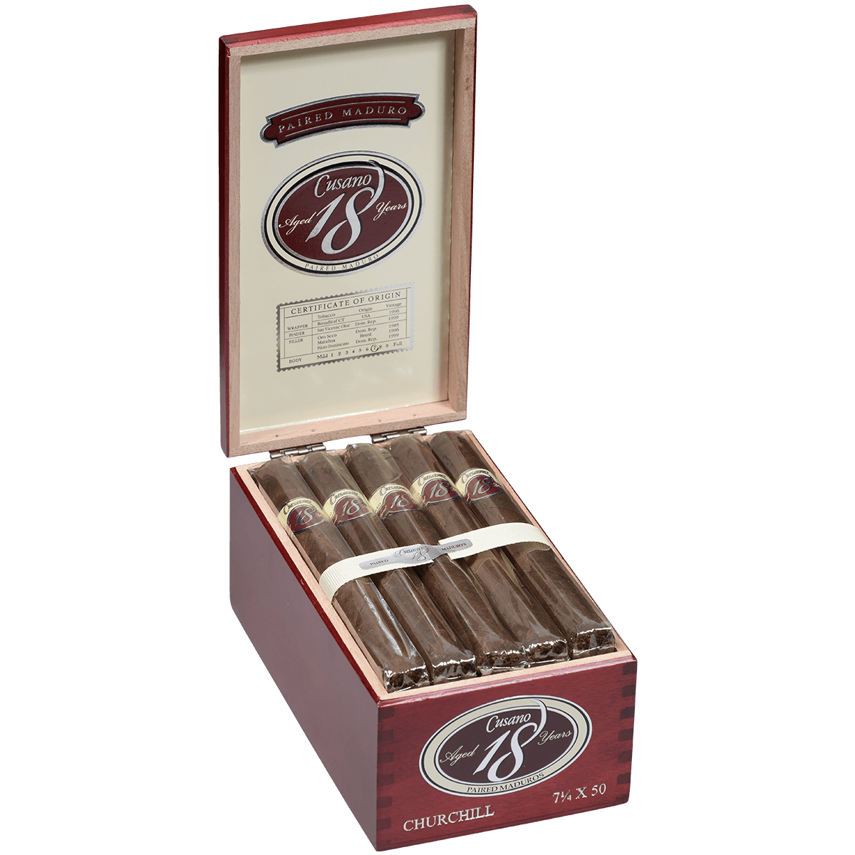 Cusano 18 Paired Maduro Churchill 18 Ct. Box 7.25X50