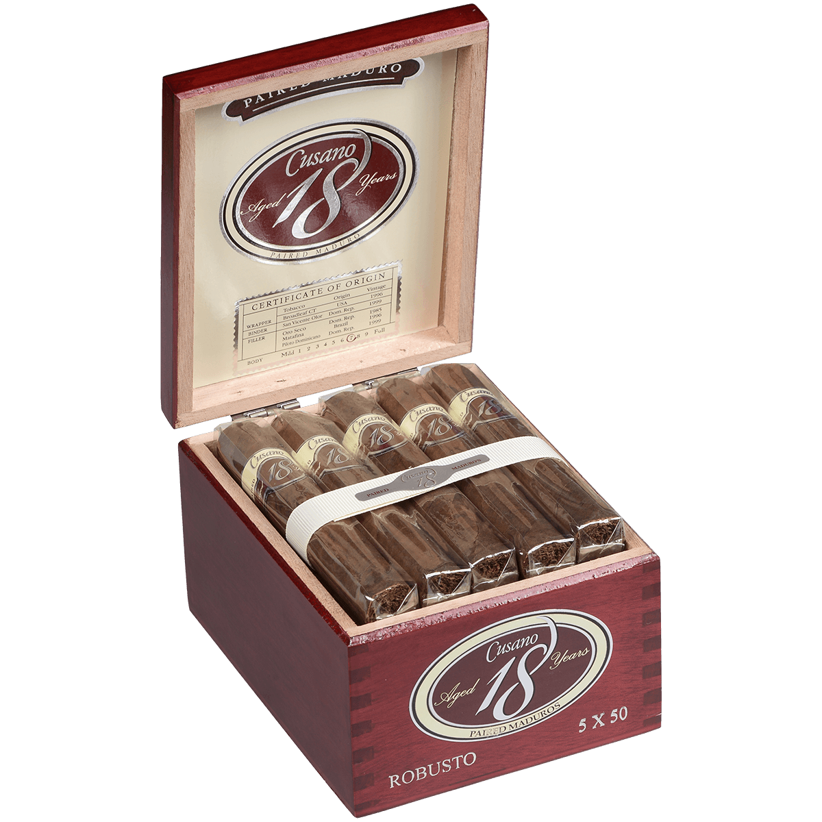 Cusano 18 Paired Maduro Robusto 18 Ct. Box 5.00X50
