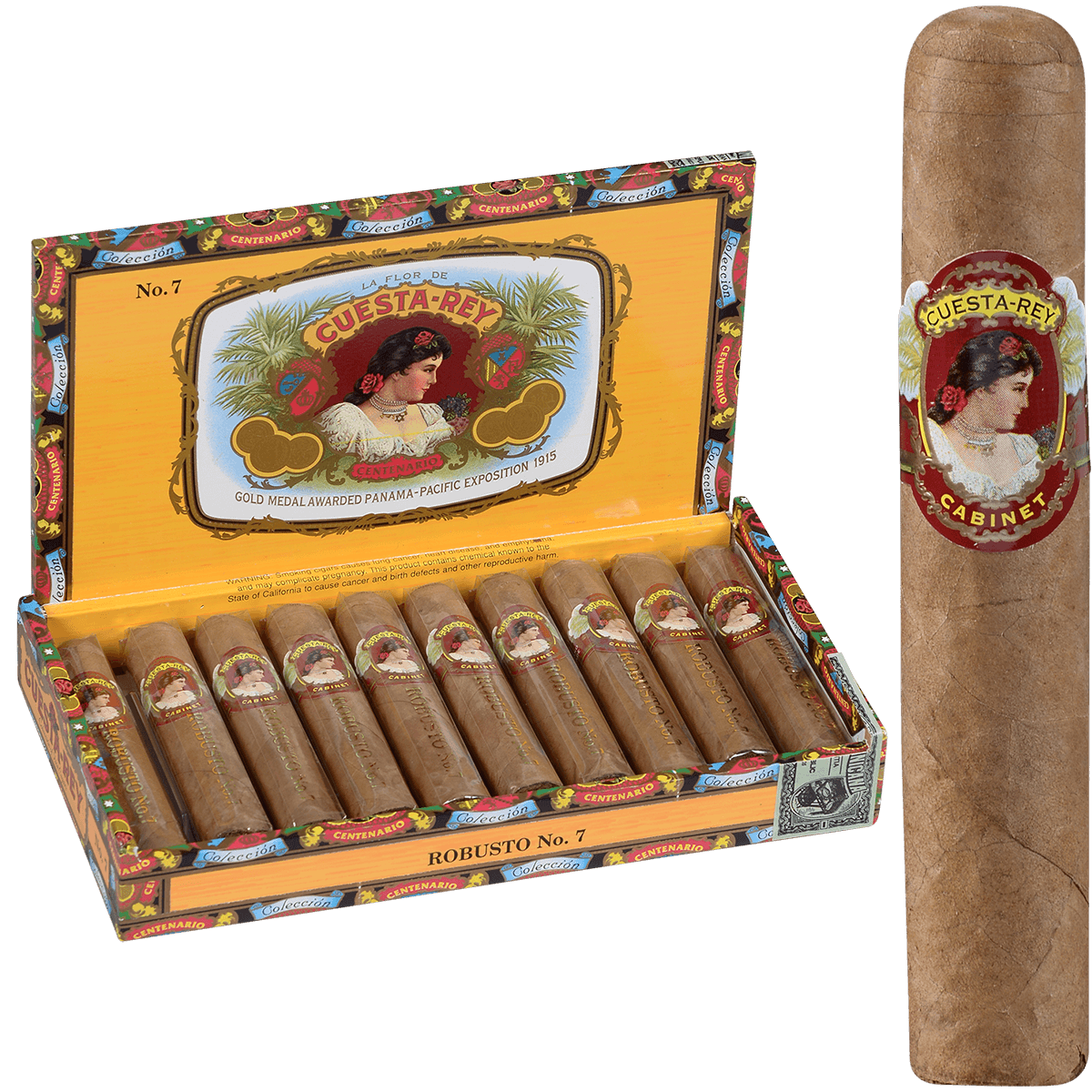 Cuesta-Rey Centenario Robusto #7 Natural 10 Ct. Box 4.50X50