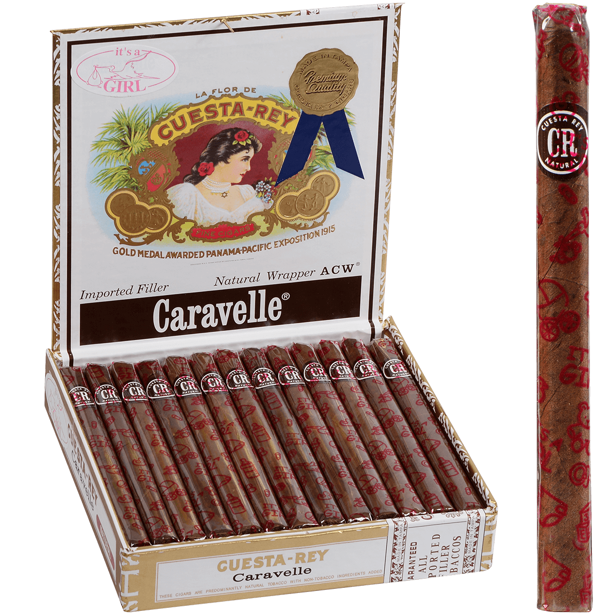 Cuesta-Rey Caravelle "It'S A Girl" 25 Ct. Box 6.25X34
