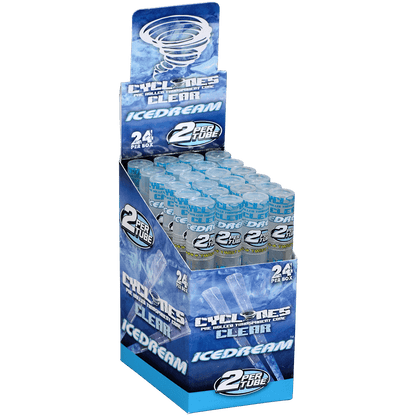 Papers Cyclones 2X Pre-Rolled Clear Cone Ice Dream 24 Ct. Tube Upright Display