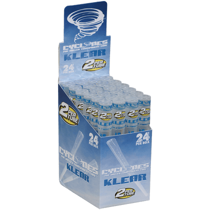 Papers Cyclones 2X Pre-Rolled Clear Cone Natural 24 Ct. Tube Upright Display