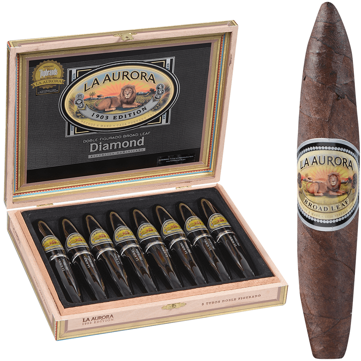 La Aurora Preferidos Diamond Tube 8Ct Box 5X54