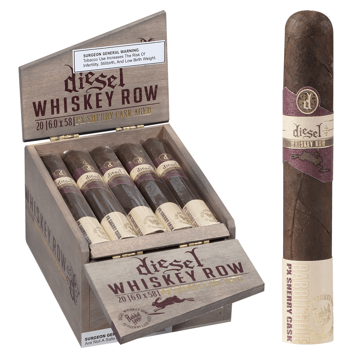 Diesel Whiskey Row Sherry Cask Gigante 20 Ct. Box 6.00X58