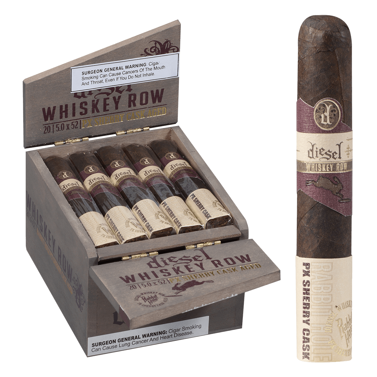 Diesel Whiskey Row Sherry Cask Robusto 20 Ct. Box 5.00X52