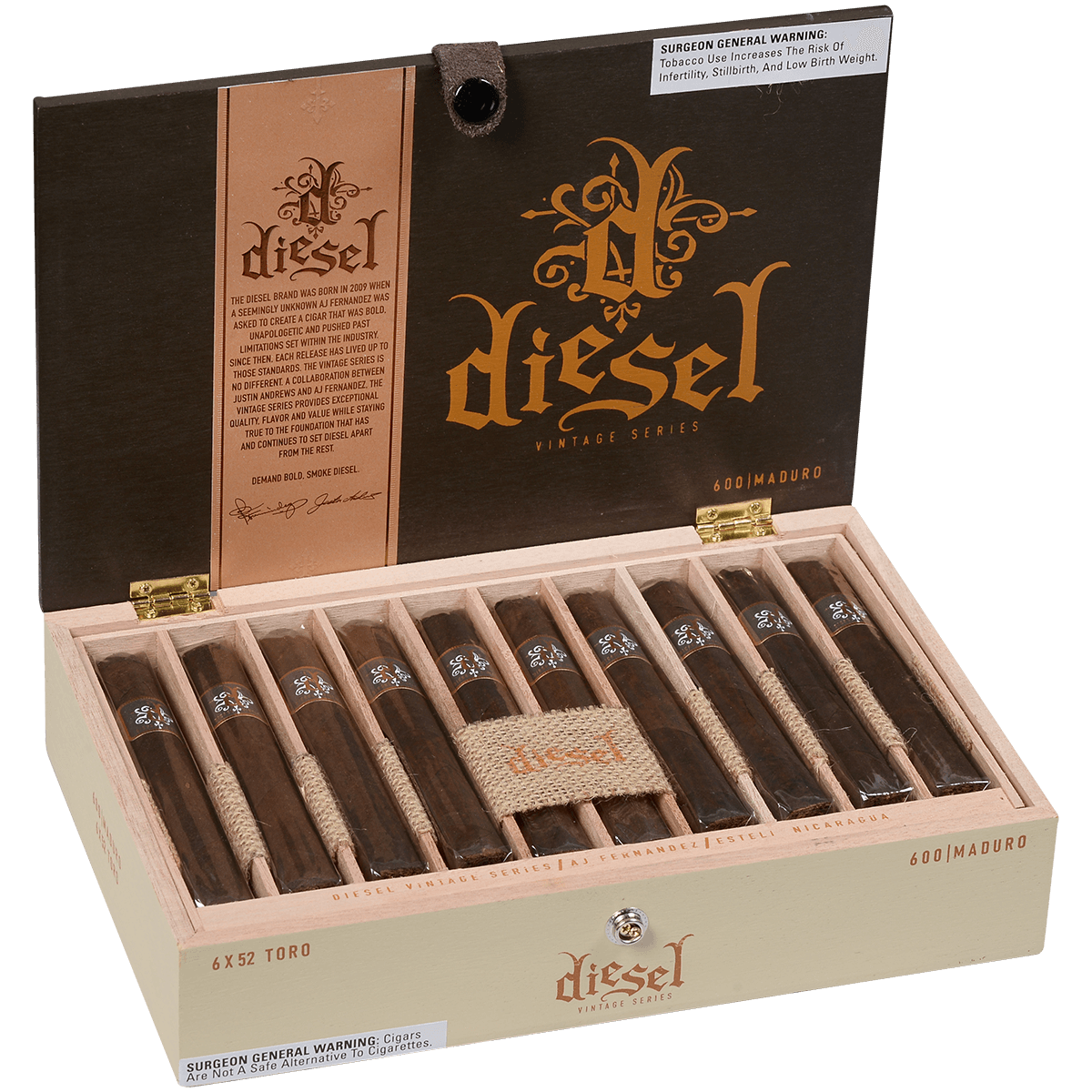 Diesel Vintage Series Maduro Toro 20 Ct. Box 6.00X52