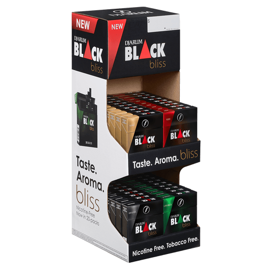 Djarum Black Bliss Pre-Pack Corrugated Display Original, Emerald, Ruby, Ivory